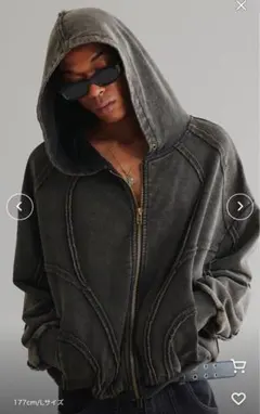 ANDER HUNKオーバーダイジップアップパーカー L