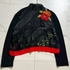 極美品 トクコプルミエヴォル シルク混 ブラウス 花 刺繍 スタンドカラー 9のサムネイル