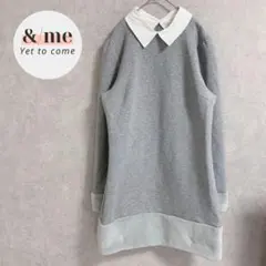 美品　セゾンドパピヨン　ワンピース　裾袖ファー付 スウェット L グレー