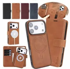 新品 iphone17 ケース 分離型 ブラウン マグセーフ MagSafe