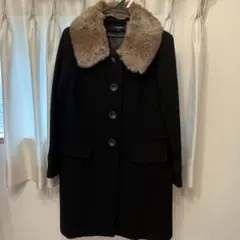 シンプル　コート　仕事　スーツ　黒　ブラック　値下げ　3way ノーカラー