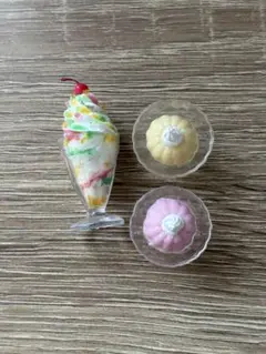 ミニチュア　ハンドメイド　パフェ　ババロア　レトロ　スイーツ　ケーキ