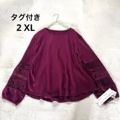 タグ付き 2XL長袖シャツ、カットソー 刺繍 リボン 15