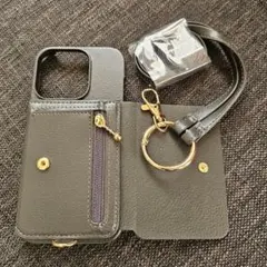 iPhone 15 Pro ブラック スマホケース ショルダー レザー