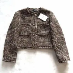 【セオリー】22AW AUTUMN TWEED SH CROP JKT T.