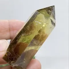 【天然石】シトリン ゼウス 虹のポイント★タワー★六角柱