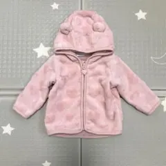 フリース フード付きアウター ピンク 4～6month 60-70cm