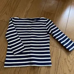 美品★SAINT JAMES ネイビーとホワイトストライプ長袖Tシャツ