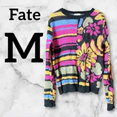 Fate カラフル花柄長袖セーター 【M】派手 個性的