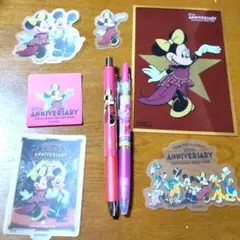 ディズニー　ミニー　ボールペン　ポストカード　ステッカー　8点セット