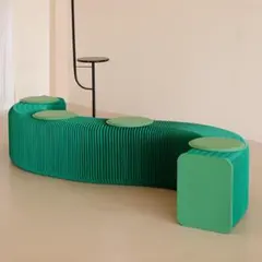 伸縮ベンチ折りたたみスツール高さ40㎝長さ1.5m オレンジ ダイニング