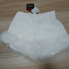 ダチュラ 白 フェザー ファー ショートパンツ ズボン