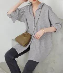 SLOBE IENA ストライプシャツ 長袖のサムネイル