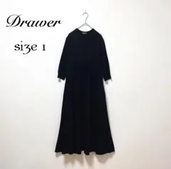 【ドゥロワー】ニットワンピース ロング 七分袖 ウール 1 ブラック 2025年最新】Drawer レディース ロングワンピースの人気アイテム