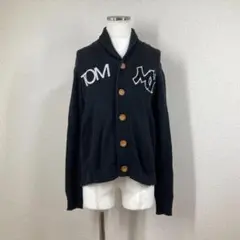 トミー TOMMY 襟付き ニット カーディガン M 黒 ブラック 綿 コットンのサムネイル