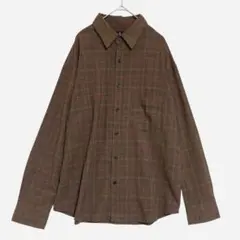 モノマート　チェック ネルシャツ　茶　Mのサムネイル