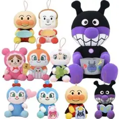 ぬいぐるみ　ばいきんまん　アンパンマン　ドキンちゃん　しょくぱんまん　あかちゃん
