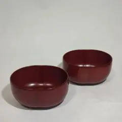 漆器 小鉢 ふくら小鉢 古代朱 2点セット 美品