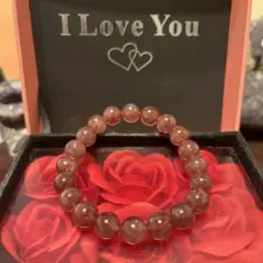 天然石ブレスレット　ストロベリークォーツ