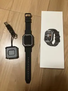 【kazuさま専用】スマートウォッチ ブラック 本体 充電ケーブル付き