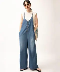【美品】現行品　デニムオーバーオール ジッパー付き