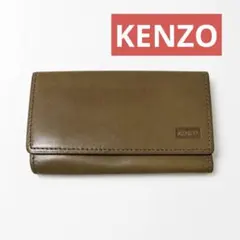新品未使用 KENZO レザー キーケース ブラウン 4連 鍵入れ ロゴ入りのサムネイル