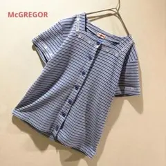 McGREGOR ボーダー柄 半袖シャツ スクエアネックＬのサムネイル