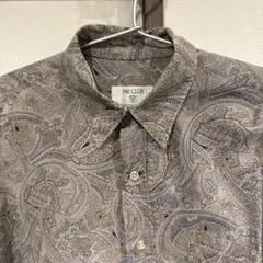 90s ヴィンテージ レトロ 古着 半袖 シャツ ペイズリー柄 総柄 グレージュ