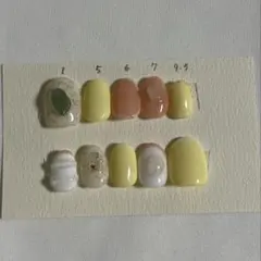 ネイルチップ イエロー パステル ストーン