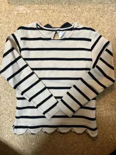 devirock ボーダー柄長袖カットソー（リボン付き）