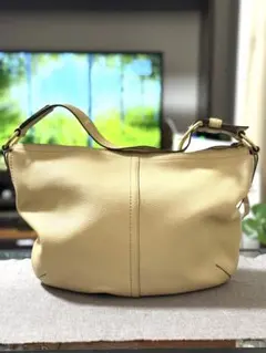 【美品】コーチ　ワンショルダーバッグ　肩掛け　レザー　ベージュ　11839