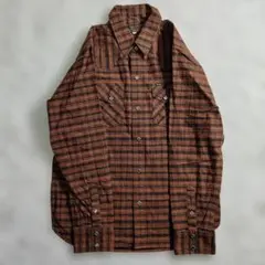 極美品デラックスウエア ウエスタンシャツ XL チェック 茶 RED WESTのサムネイル