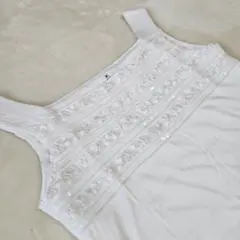 courreges♡パール スパンコール タンクトップ キャミソールのサムネイル