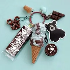 じゃらじゃらキーホルダー マーブルチョコアイス クッキー 286