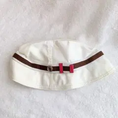 COACH コーチ バケットハット M-L 白 帽子 ナイロン ロゴ　レディース