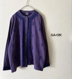 美品✨GA-ON 立体刺繍カーディガン　オリエンタル柄　アジアン　インド製　紫