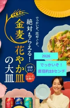 2026 サントリー 金麦 花やか皿 大皿144点分（4皿）レシート応募