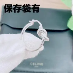 正規品】セリーヌ ノット フープ / ロジウムフィニッシュ ブラス
