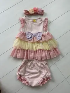 ワンピース　ベビードレス　フリル　リボン