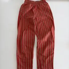 マーキーズ赤とベージュのストライプ ロングパンツ 150cm