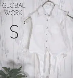 ★ GLOBAL WORK ★ ノースリーブシャツ　シアサッカー　S　女の子
