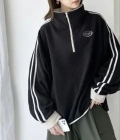 Java ブラック ハーフジップ Mサイズ
