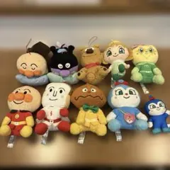 アンパンマン　ぬいぐるみ　クルン　チーズ　コキン　メロンパンナ　カレーパンマン