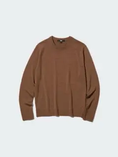 UNIQLO メリノクルーネックセーター レディース L ブラウン
