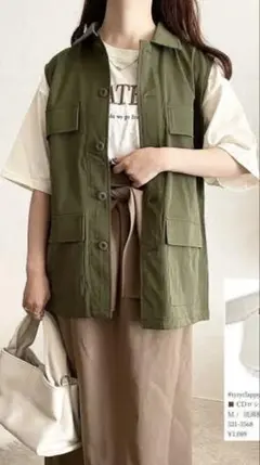 しまむら オリーブグリーン ミリタリージャケット Mサイズ