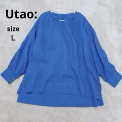 美品 Utao ウタオ Ｌ リネン 麻 ブラウス トップス
