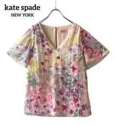 美品 kate spade NEW YORK 総柄 ストライプ透かし ブラウスのサムネイル