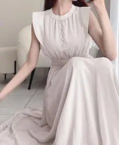 GRL 楊柳シフォンフリルフレアワンピース k9123c