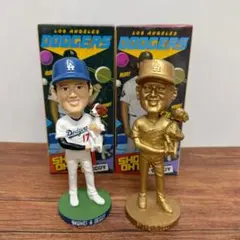 金色 大谷翔平 デコピン バブルヘッド +大谷翔平 デコピン ボブルヘッド 大谷翔平＆デコピンのボブルヘッドに金の激レア別カラー登場
