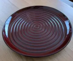 山中塗　木製渦巻き模様の漆器盆